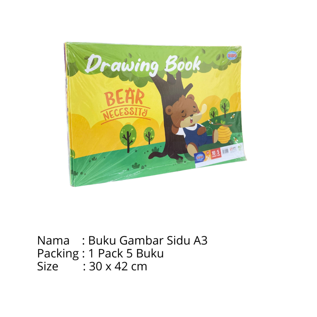 

Buku Gambar Sidu A3 ( 1 pack / 5 buku )