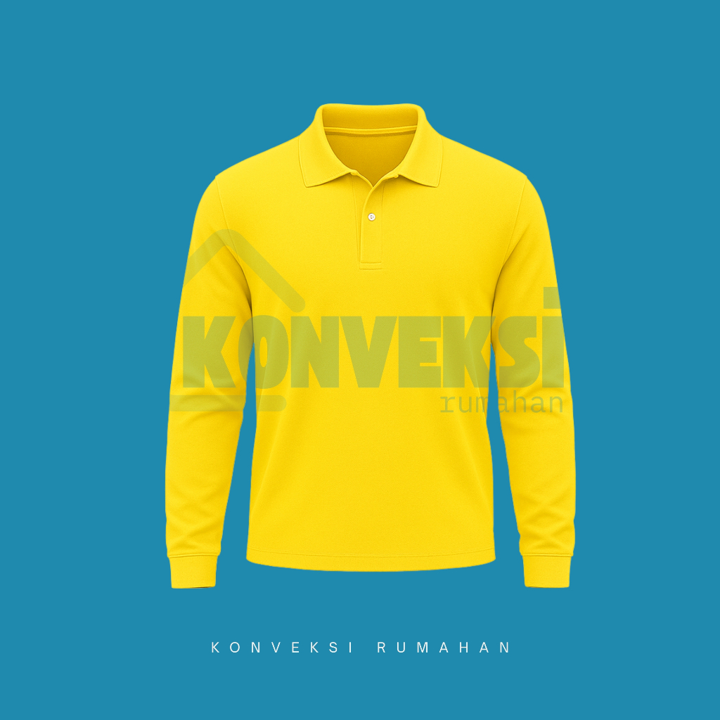 kaos kerah panjang [kuning kenari polos] / kaos kerah pria / kaos kerah panjang / wangky panjang