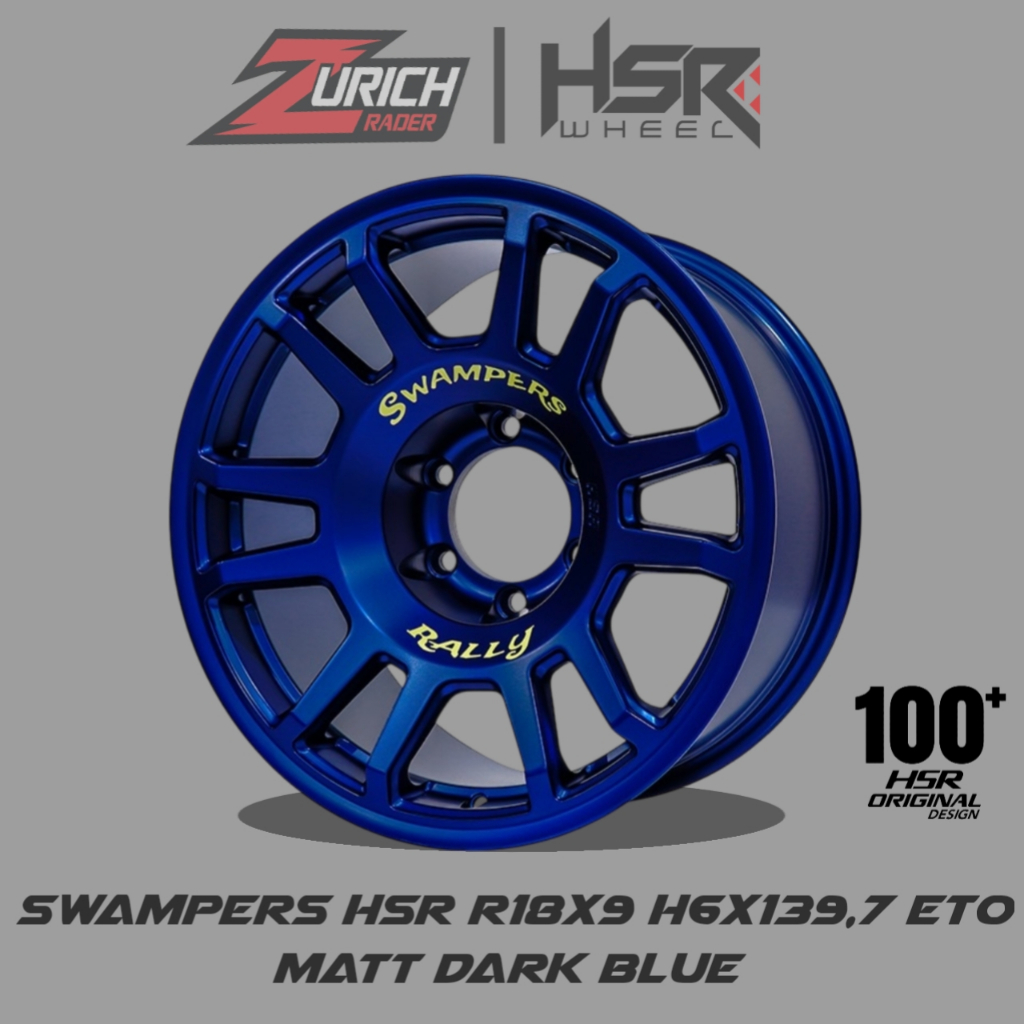 Velg Mobil Pajero Dmax Fortuner Gwm Tank Ring 18 Pelek Hsr Wheel Swampers Pcd 6x139,7 Matt Dark Blue