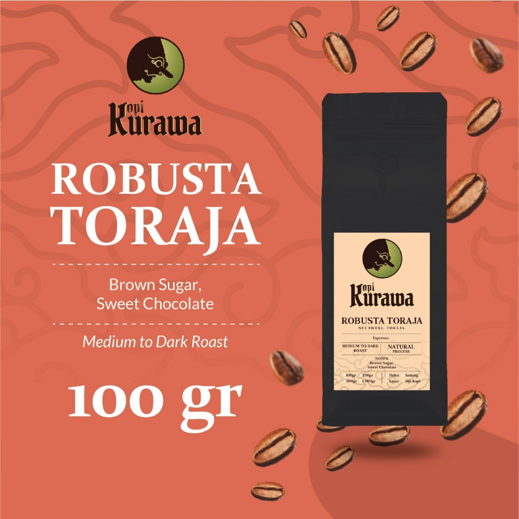 

Kopi Robusta Toraja Kalosi Sulawesi Coffee Roast Bean Biji Bubuk 100gr