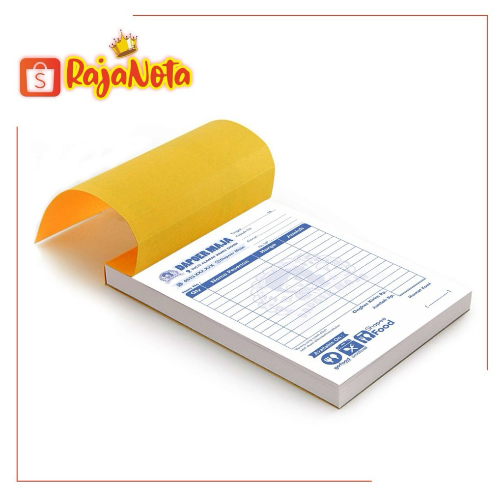 

NOTA 1/4 F Tanpa Rangkap / NOTA CUSTOM OLSHOP 1 PLY UKURAN 1/4 Folio tanpa Rangkap . 1 warna Grosir