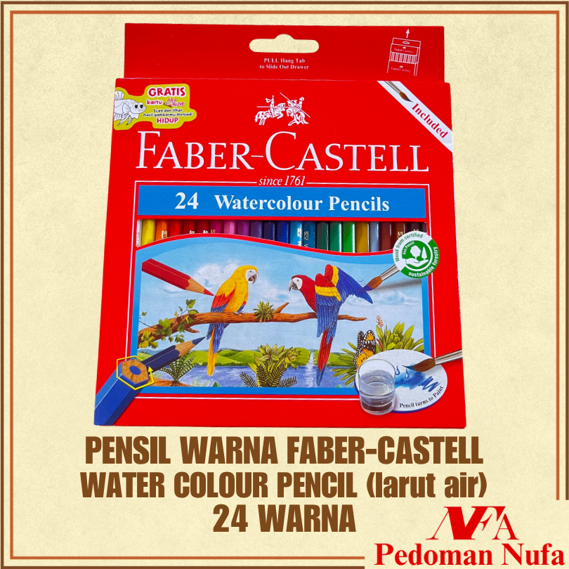 

NUFA FABER CASTELL PENSIL WARNA WATERCOLOUR 24 PANJANG