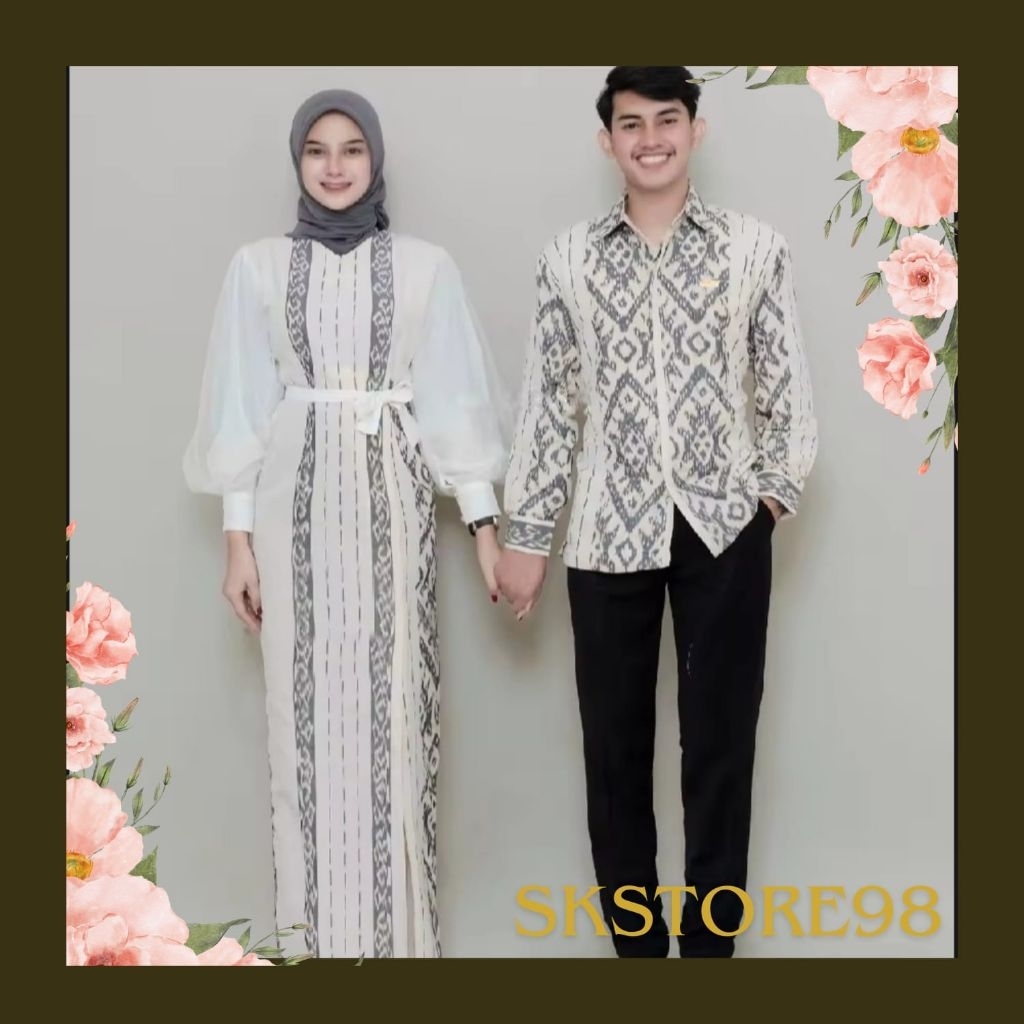 [READY STOCK] baju couple tenun - set couple tenun - gamis tenun - kemeja tenun - tenun etnik