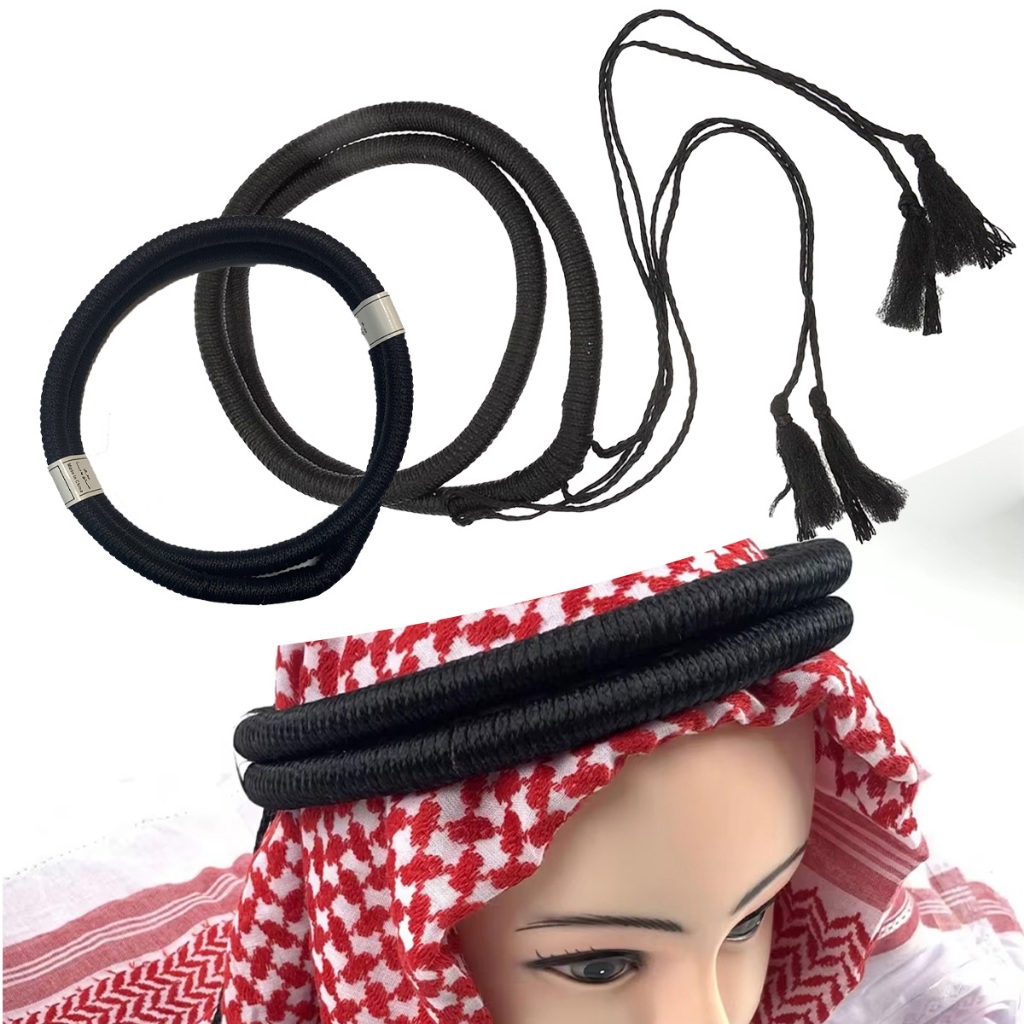 1pcs tali ikat kepala pria Kain kelas satu, pengerjaan kelas satu igal sorban arab putih