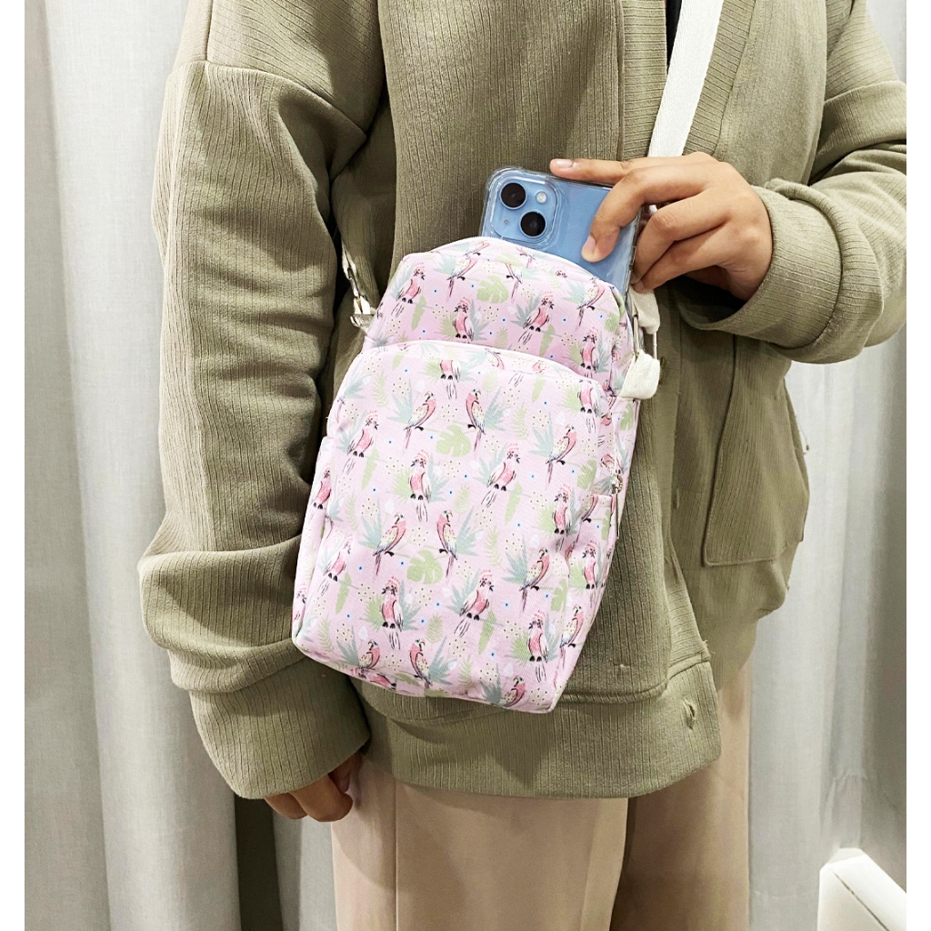 Crossbody Phonebag Custom / Tas HP / Pouch Handphone Custom - Arlie Percetakan Kain