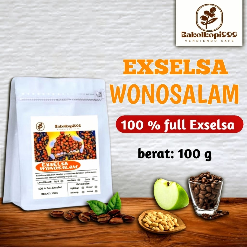 

kopi EXSELSA WONOSALAM 100% full Exselsa berat 100 g,biji kopi,bubuk kopi