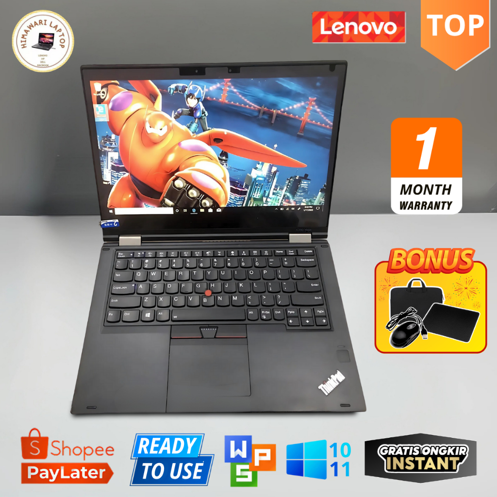 laptop Lenovo X380 Yoga CORE i5/i7 GEN 8 - TOUCHSCREEN LAYAR MULUS DAN SLIM