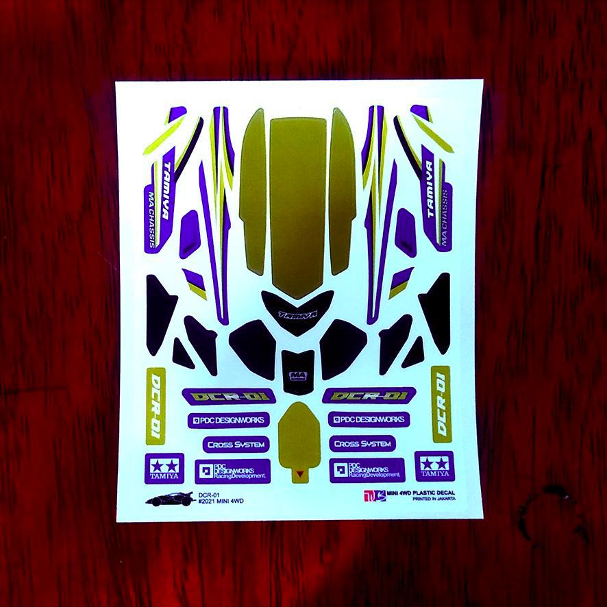 Stiker DCR-01 - Body Biru Kombinasi Putih Gold - Vinnyl Laminating Doft