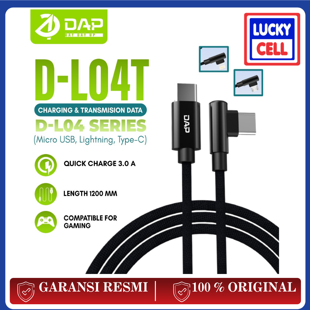 DAP D-L04M / D-L04T / D-L04L Data Cable MICRO, LIGHTNING, TYPE-C Fast Charging 3.1A Kabel data untuk