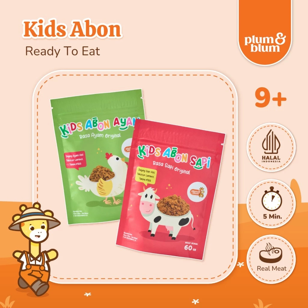

Plum & Blum Abon Bayi Anak Kids Sapi Abon Ayam Abon Tuna No MSG - 60 gram