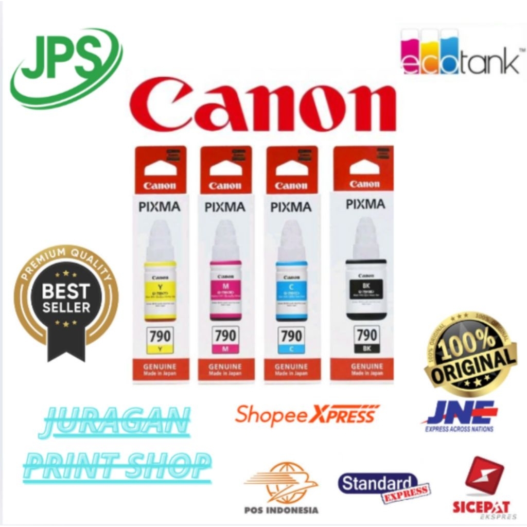 1set Tinta Canon GI 790 original printer G1010 G2010 G3010