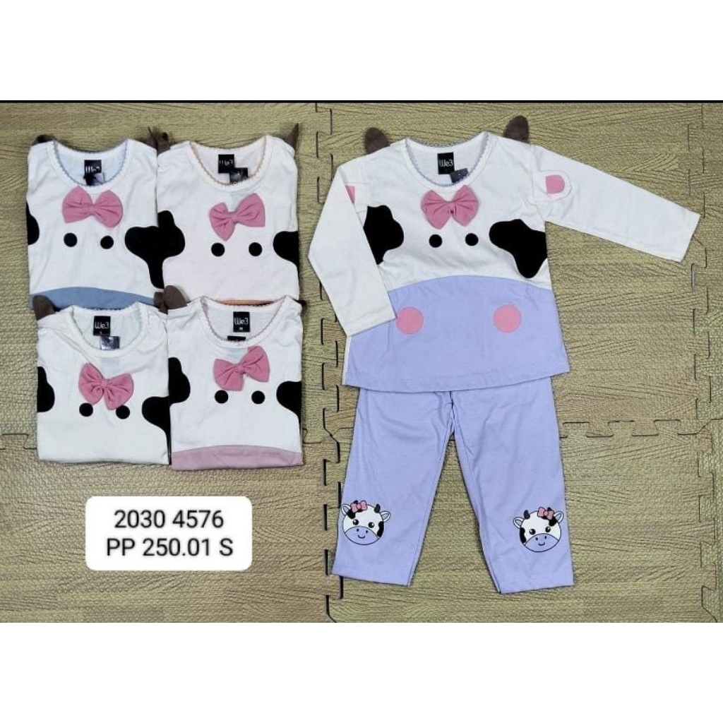 we3 setelan baju tidur piyama anak perempuan