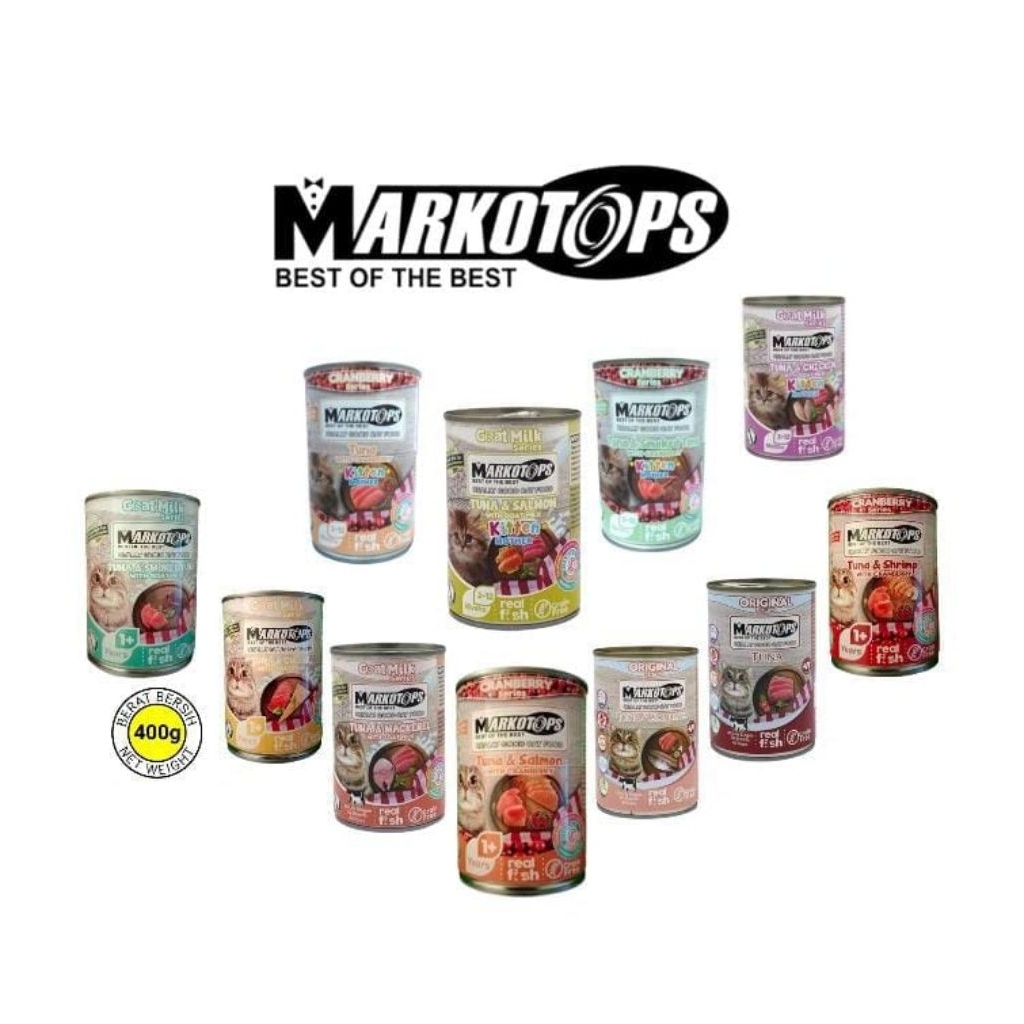 MARKOTOPS Makanan Kucing Basah Kaleng 400 gr - Makanan Basah Untuk Kitten Dan Adult