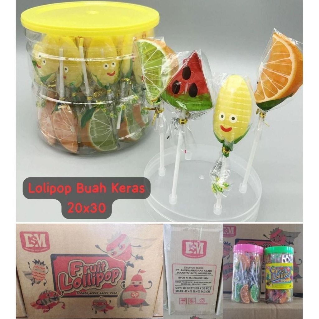 

lolipop buah keras mixfrut aneka karakter 30 pcs