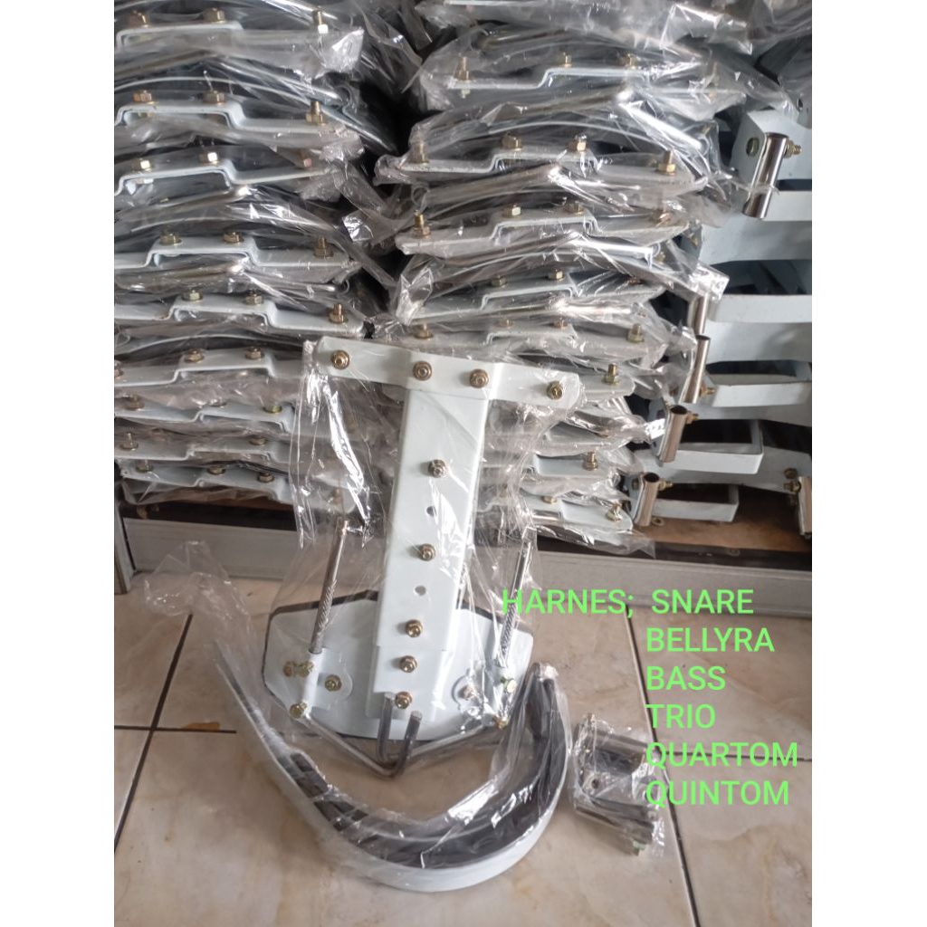 Harnes cangkolan pengait drumband bass snare trio quintom quartom bellyra