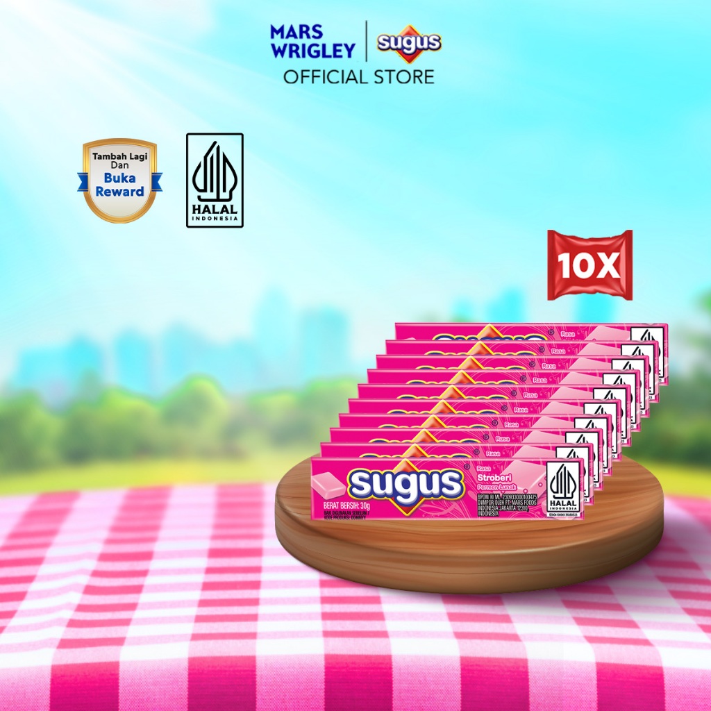

SUGUS Stick Strawberry 30g X10