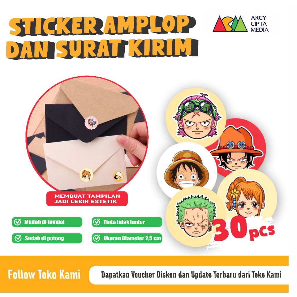 

Stiker Segel Amplop dan Surat Kirim - Envelope Seals - Stiker Segel Undangan Tema Anime