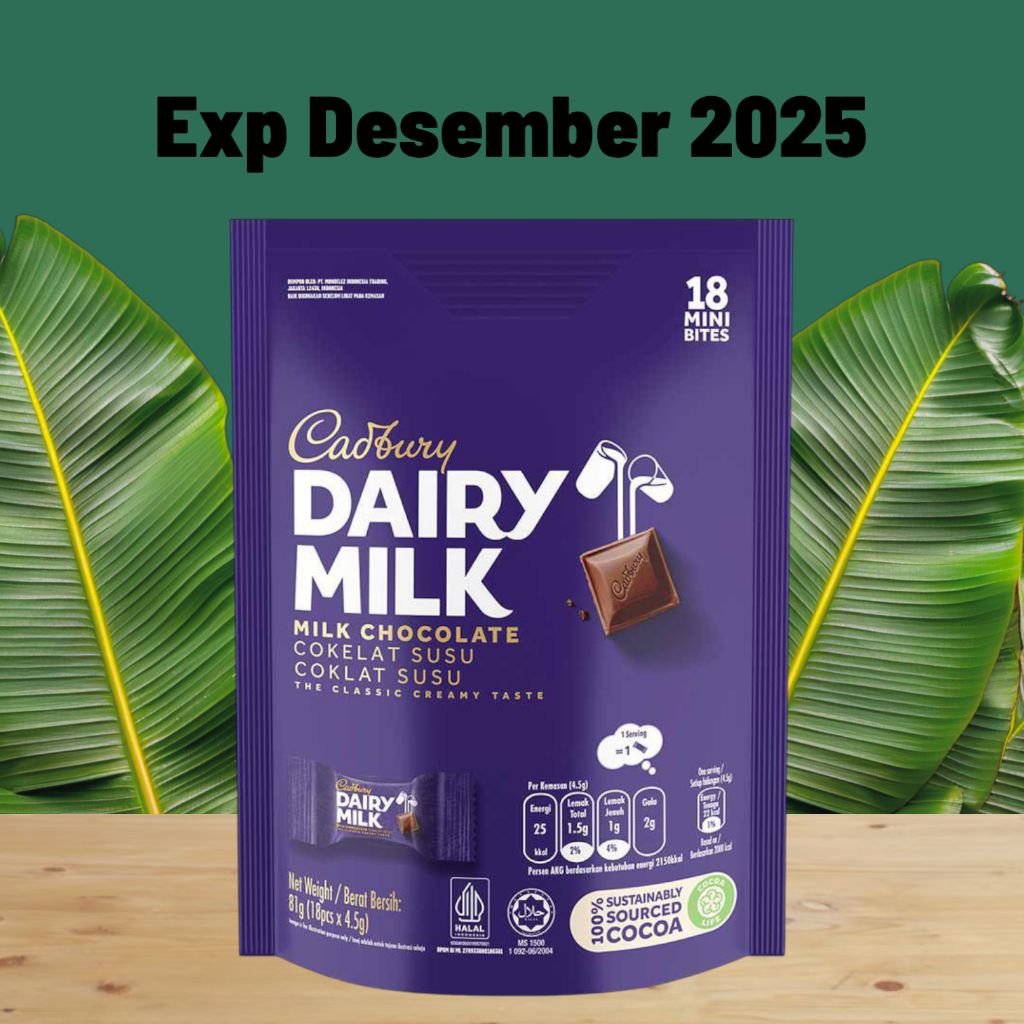 

Cadbury dairy milk cokelat sharebag 81g