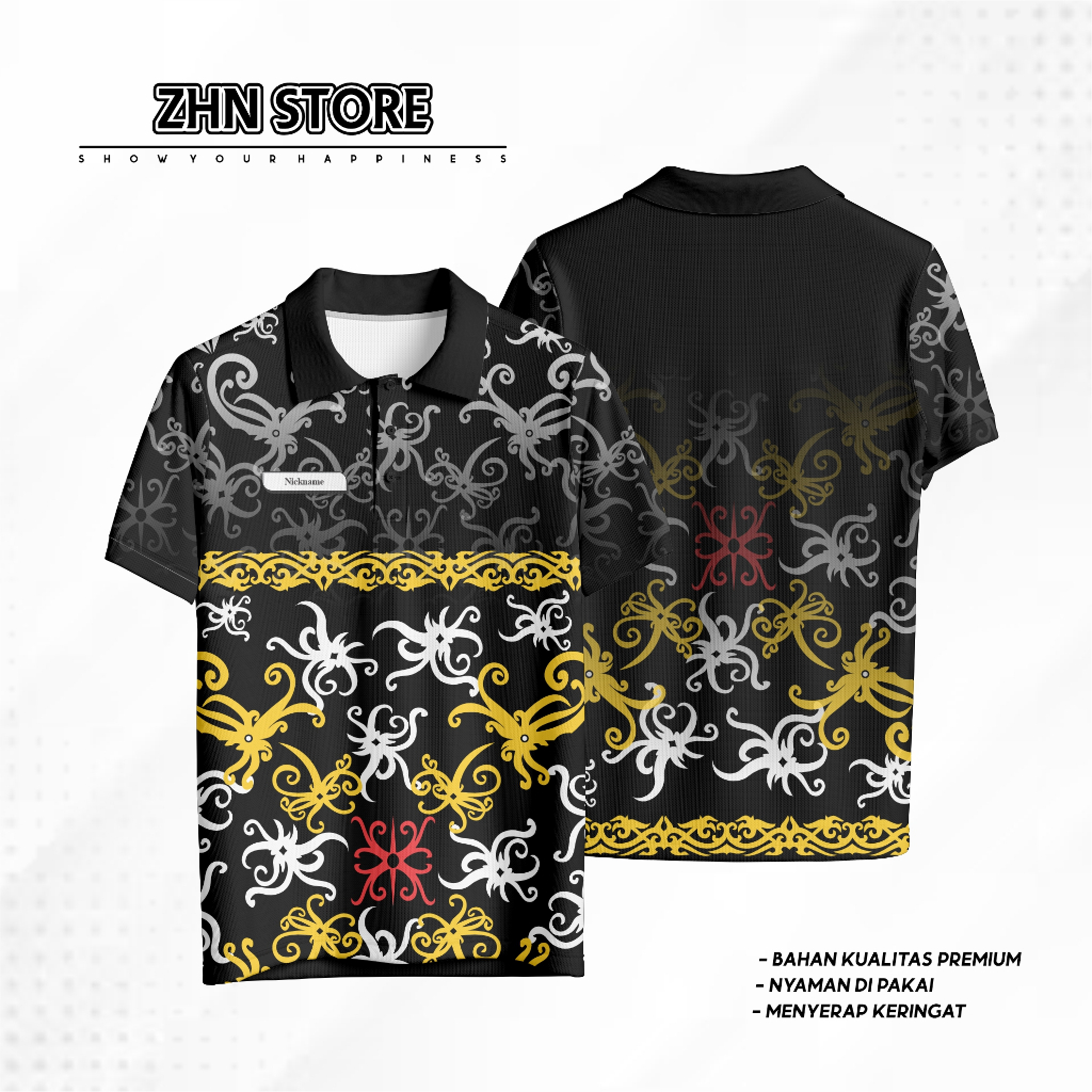 Kaos Batik Kalimantan Jersey Batik Kalimantan Kalimantna Baju Nunukan Borneo Kalimantan Selatan Full