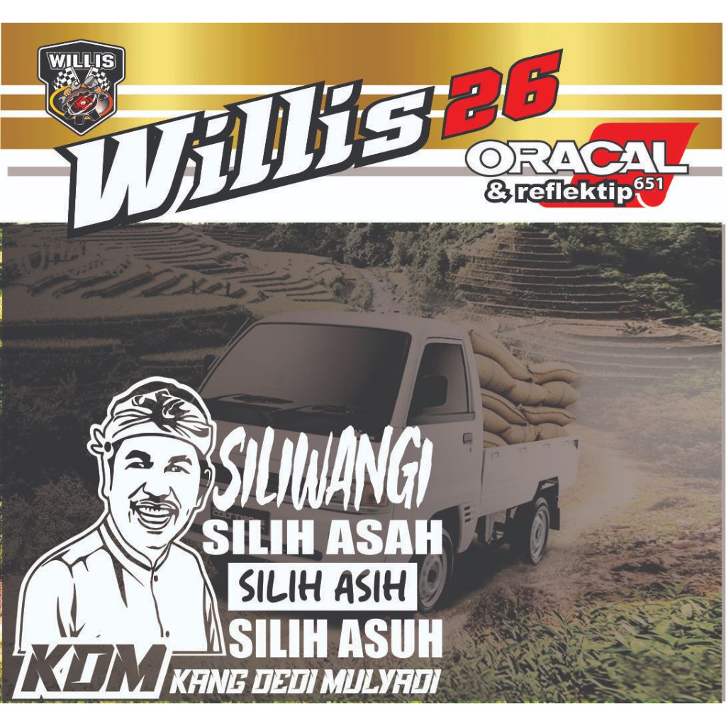 (NEW) siluwet wajah KDM KANG DEDI MULYADI siliwangi mobil stiker cutting sticker cod cocok di aplika