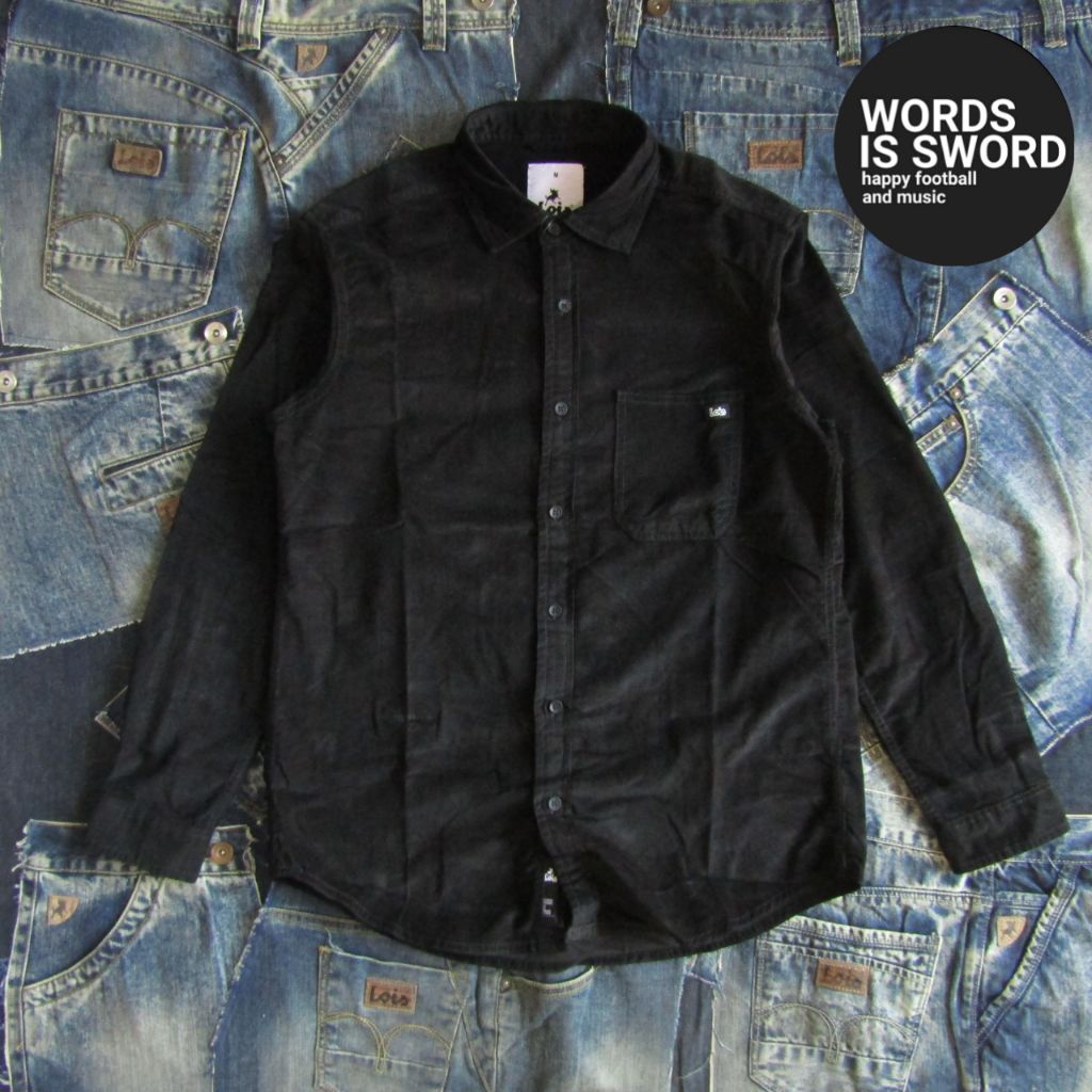 LOIS JEANS KEMEJA CORDUROY HITAM SLIM FIT - KLL561 -