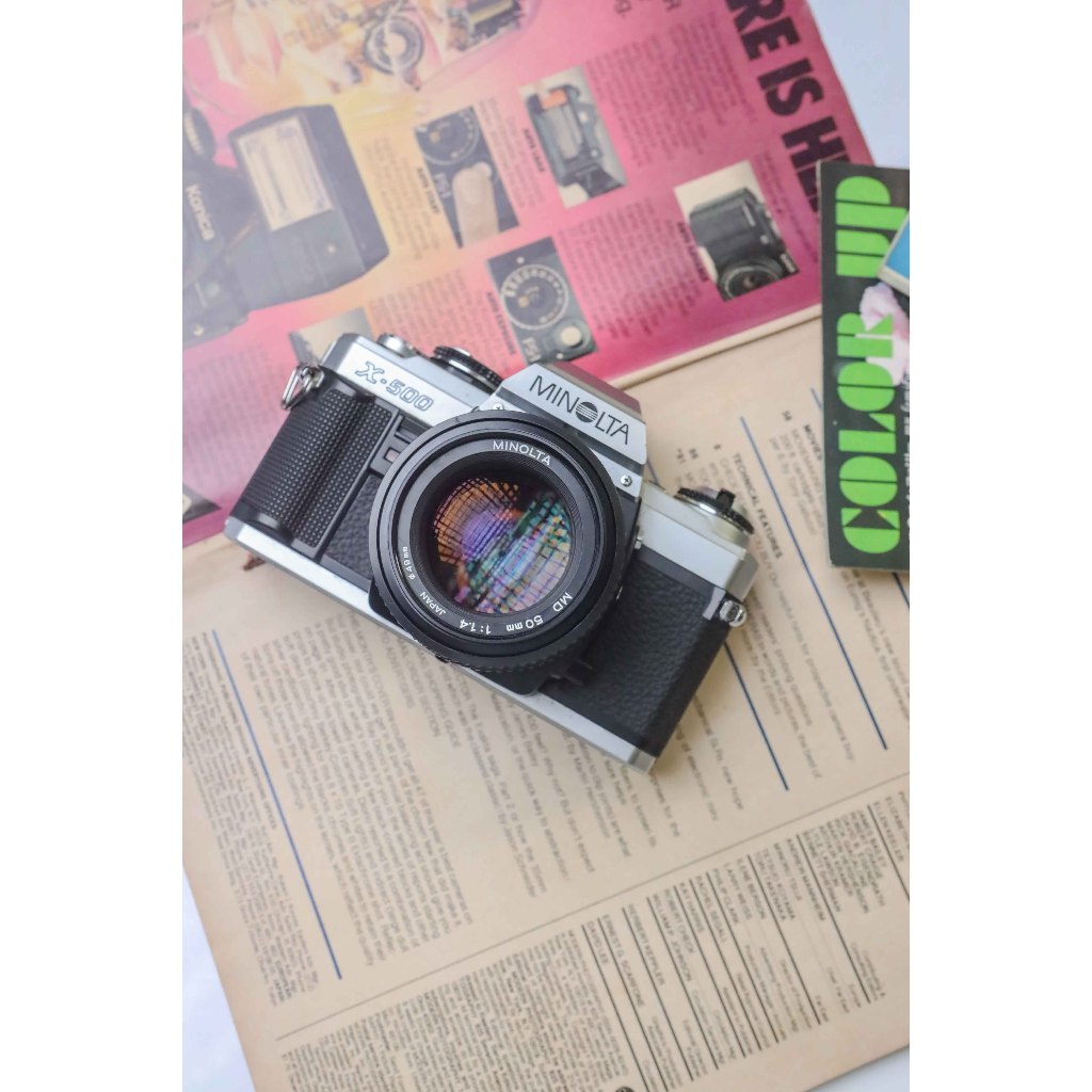 Kamera Analog Minolta X-500 X500 kit 50mm f1.4 MD Super Mulus Mint 