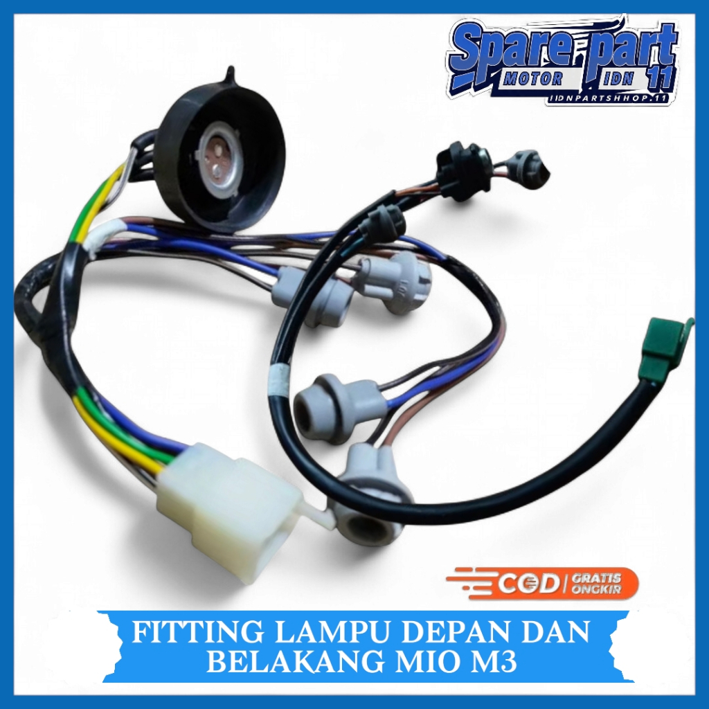 Paket 2 Item Soket Kabel Fitting Lampu Mio m3 Set Kabel Pitting Lampu Depan Dan Kabel Pitting Lampu 