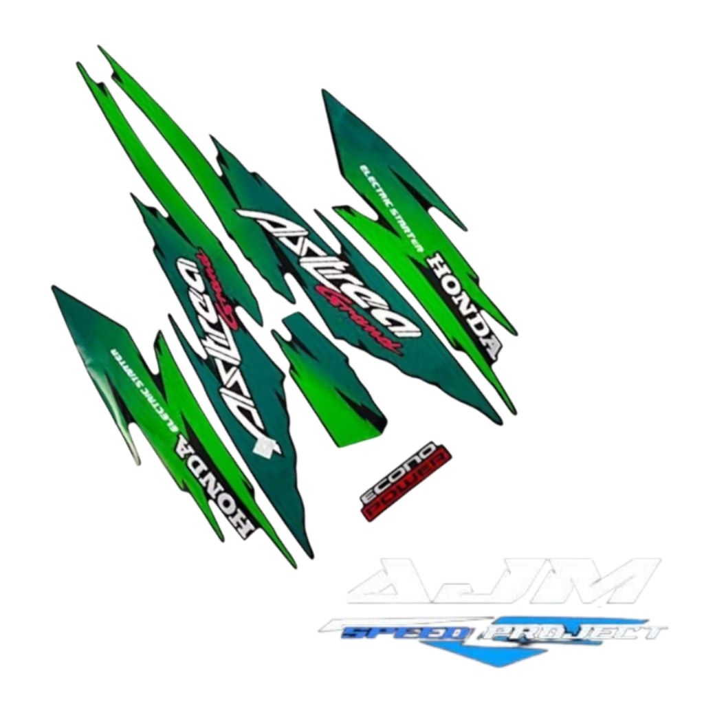 Stiker Striping Motor Honda Astrea Grand 95 Sticker Lis Body Berkualitas hijau seperti digambar
