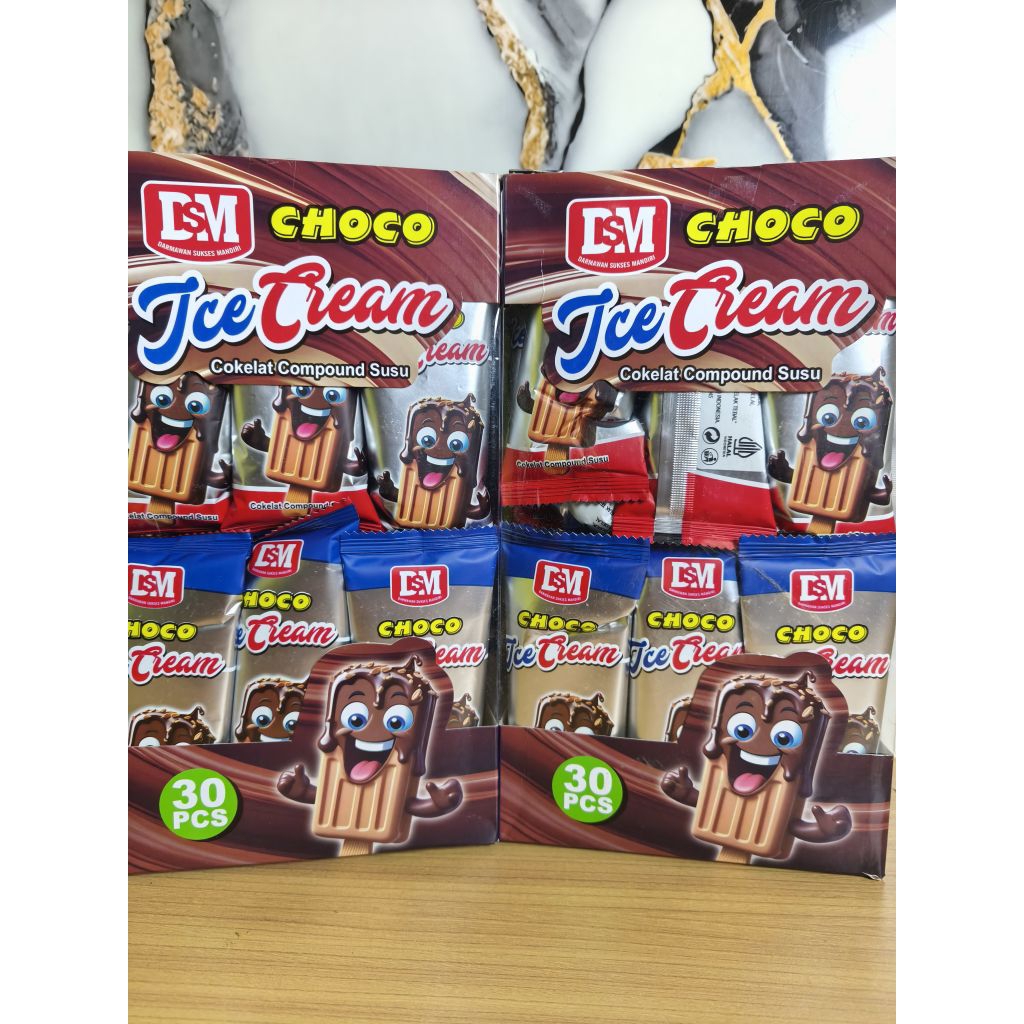 

CHOCO ICE CREAM COKELAT 1 PACK ISI 30 PCS
