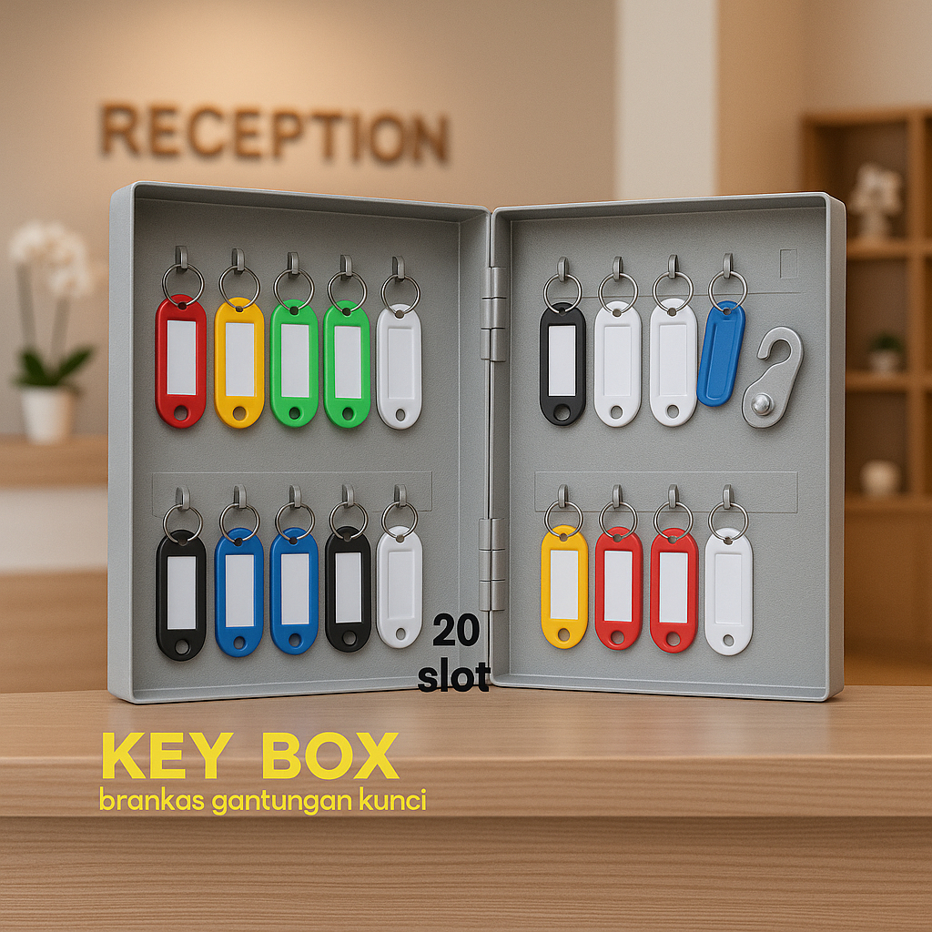 WALL KEY BOX box gantungan kunci dinding KOTAK KUNCI BERDAYA TAMPUNG 20 KUNCI gantungan kunci