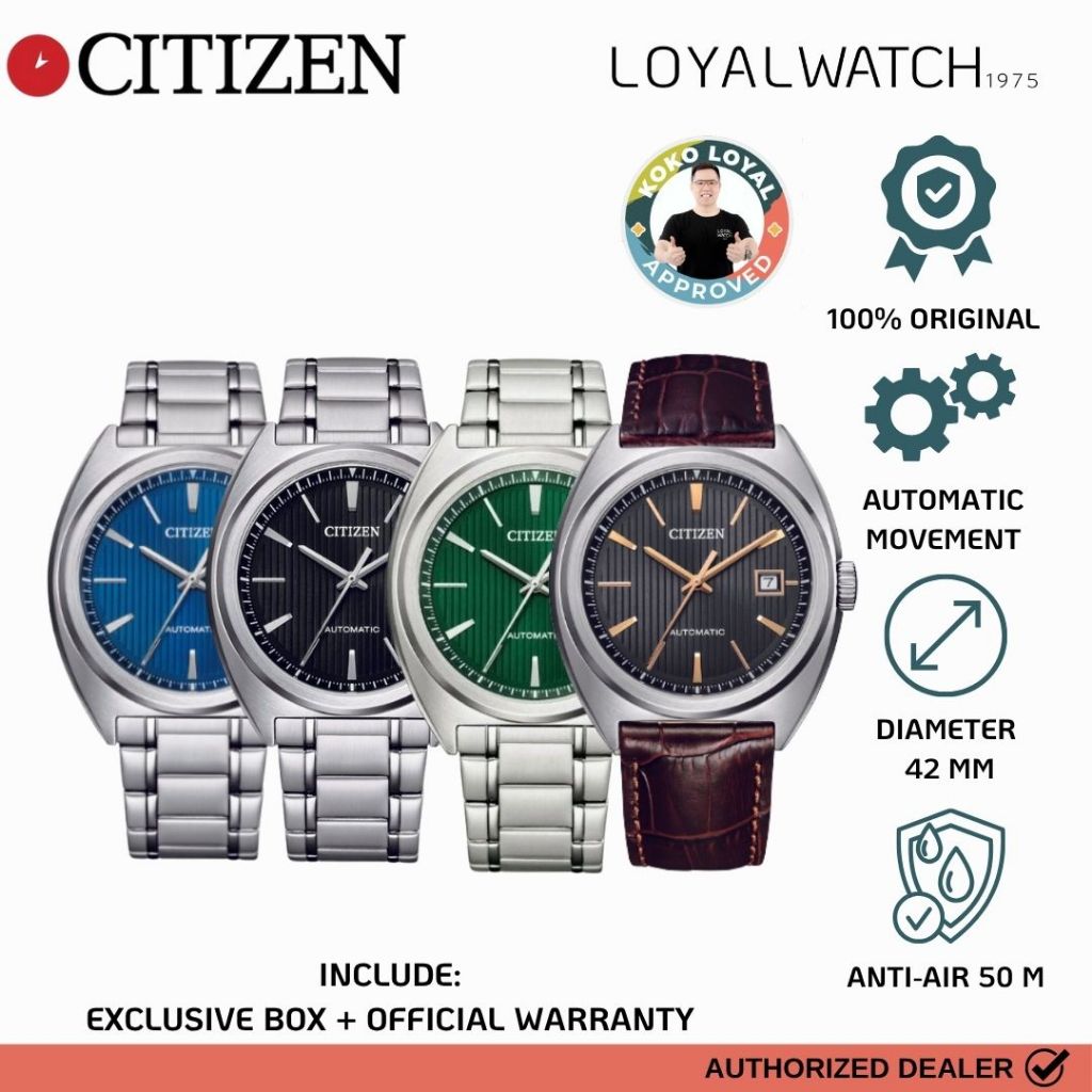 Jam Tangan Citizen Elegant Automatic Pria CTZ NJ0100 CTZ NJ0101 Leather / Kulit / Stainless Steel Or