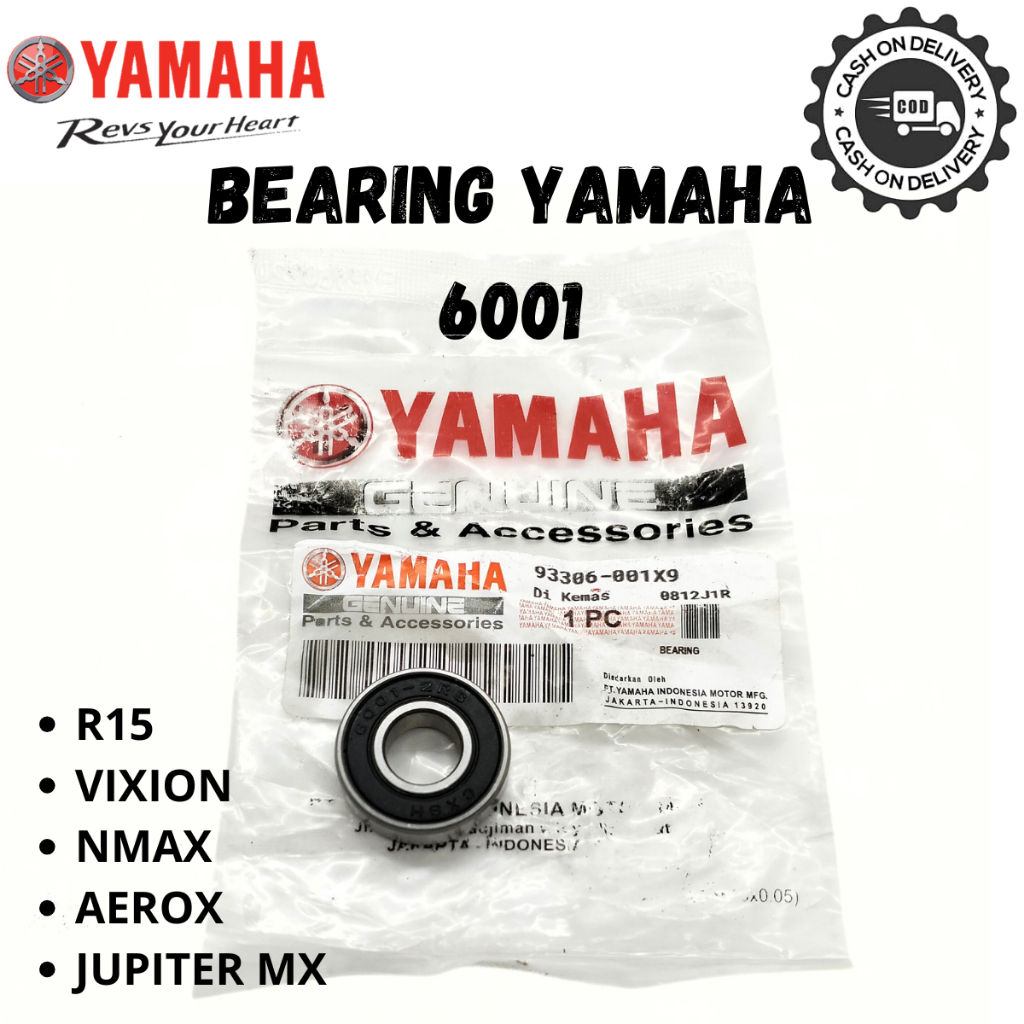 BEARING RASIO YAMAHA 6001 R15 VIXION NMAX AEROX JUPITER MX LAHAR RODA BELAKANG KUALITAS ASLI ORI YGP