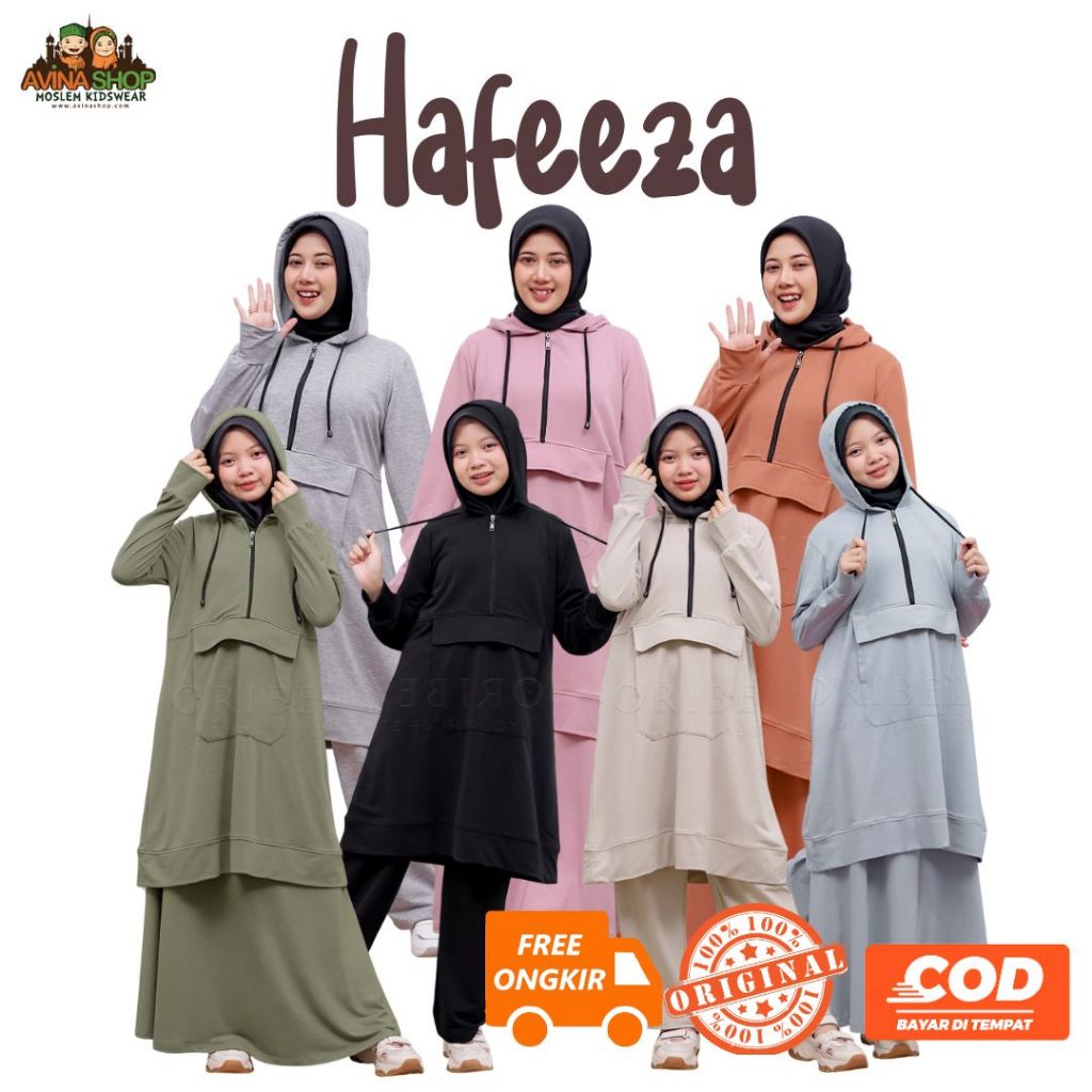 Set Hoodie Tunik dan kulot/skirt anak dan remaja couple ibu / outfit workout anak dan remaja by orib