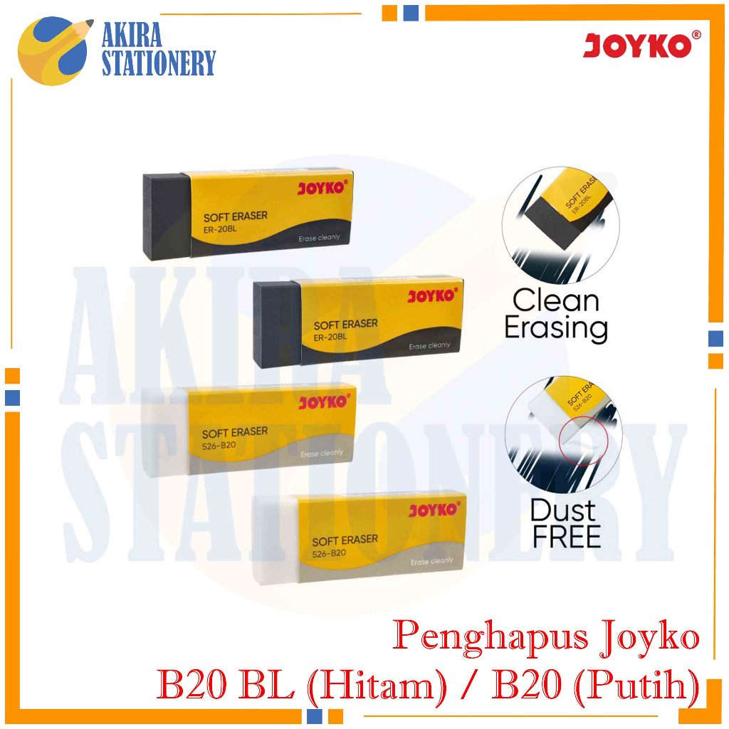 

Penghapus Pensil Joyko B 20 Besar- isi 20 Pcs ER20 BL Hitam / Stip B20 Putih 1 pack isi 20pcs / Penghapus Karet Bersih Joyko Jual Per PAK