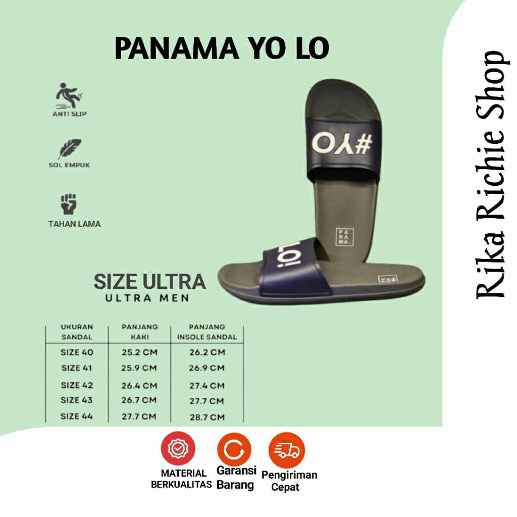 Sandal Pria Wanita Sandal Panama Slop Slip On Ultra YoLo Series Grey