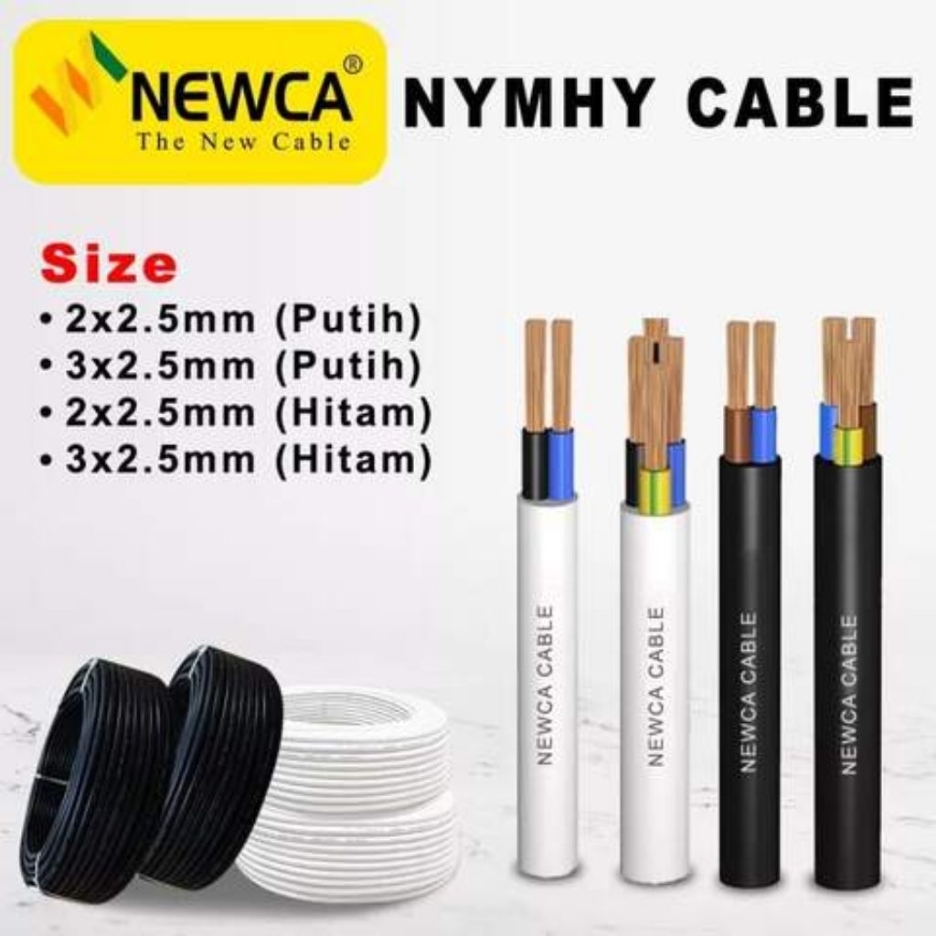 KABEL HYO NEWCA 3X1,5X50Y PUTIH/HITAM | KABEL HYO NEWCA 3X2,5X50Y PUTIH/HITAM