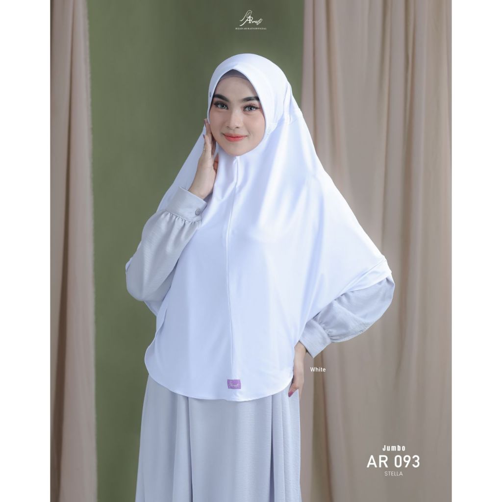 ARRAFI  TERLARIS - HIJAB JUMBO/SYAR'I 093 HIJAB BERGO JUMBO tali serut belakang, HIJAB UMROH