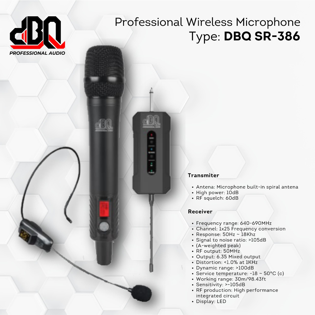 Microphone wireless DBQ SR-386 / Mic Wireless bando / Mic DBQ