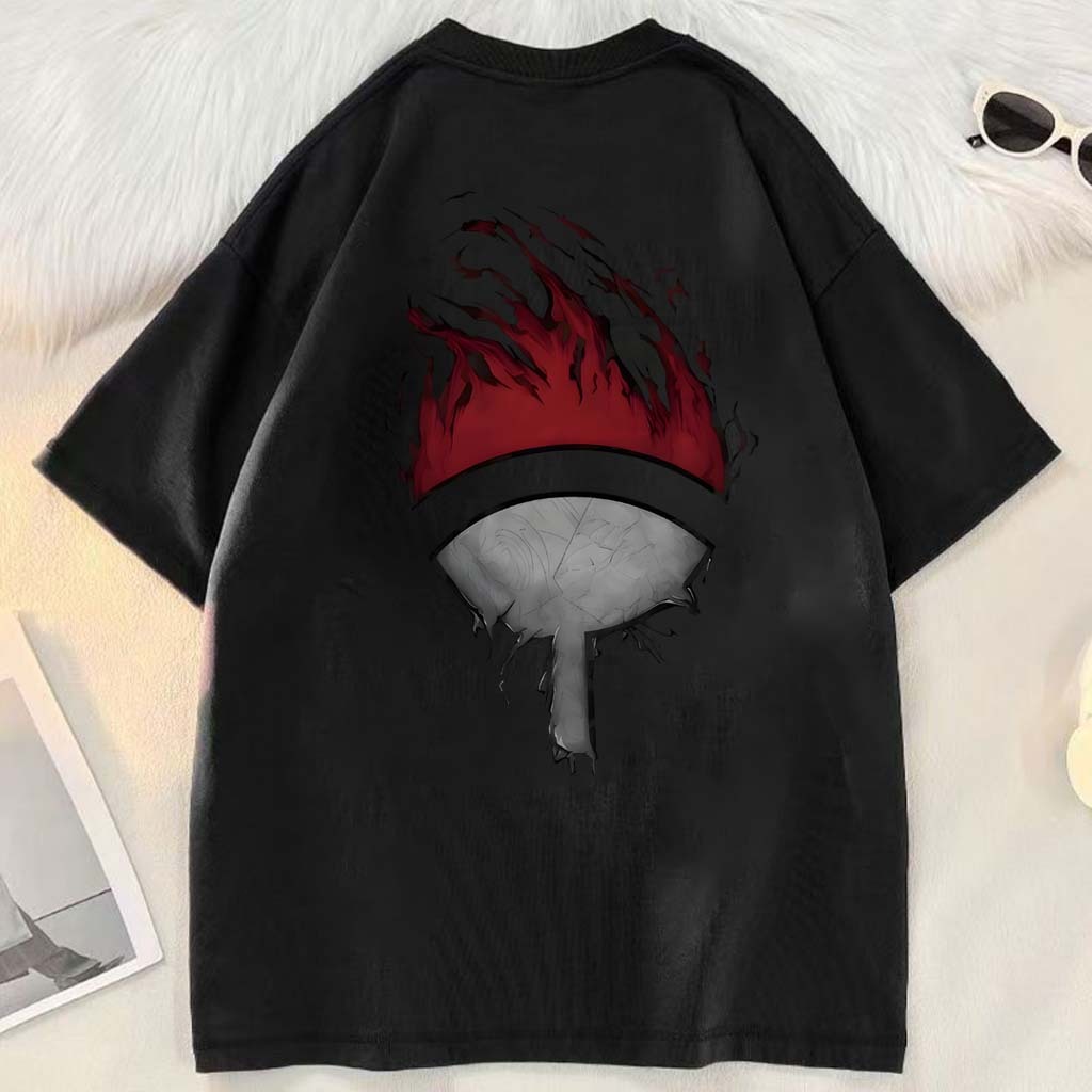 Kaos bermotif Naruto dengan gaya anime Jepang |T Shirt Longgar |Kaos Pria|Kaos Import baju t shirt p