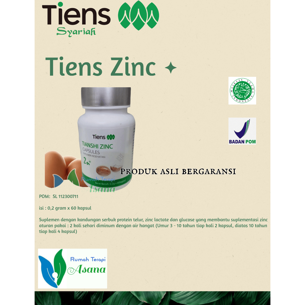TIENS TIANSHI ZINC Capsules Asli Bergaransi
