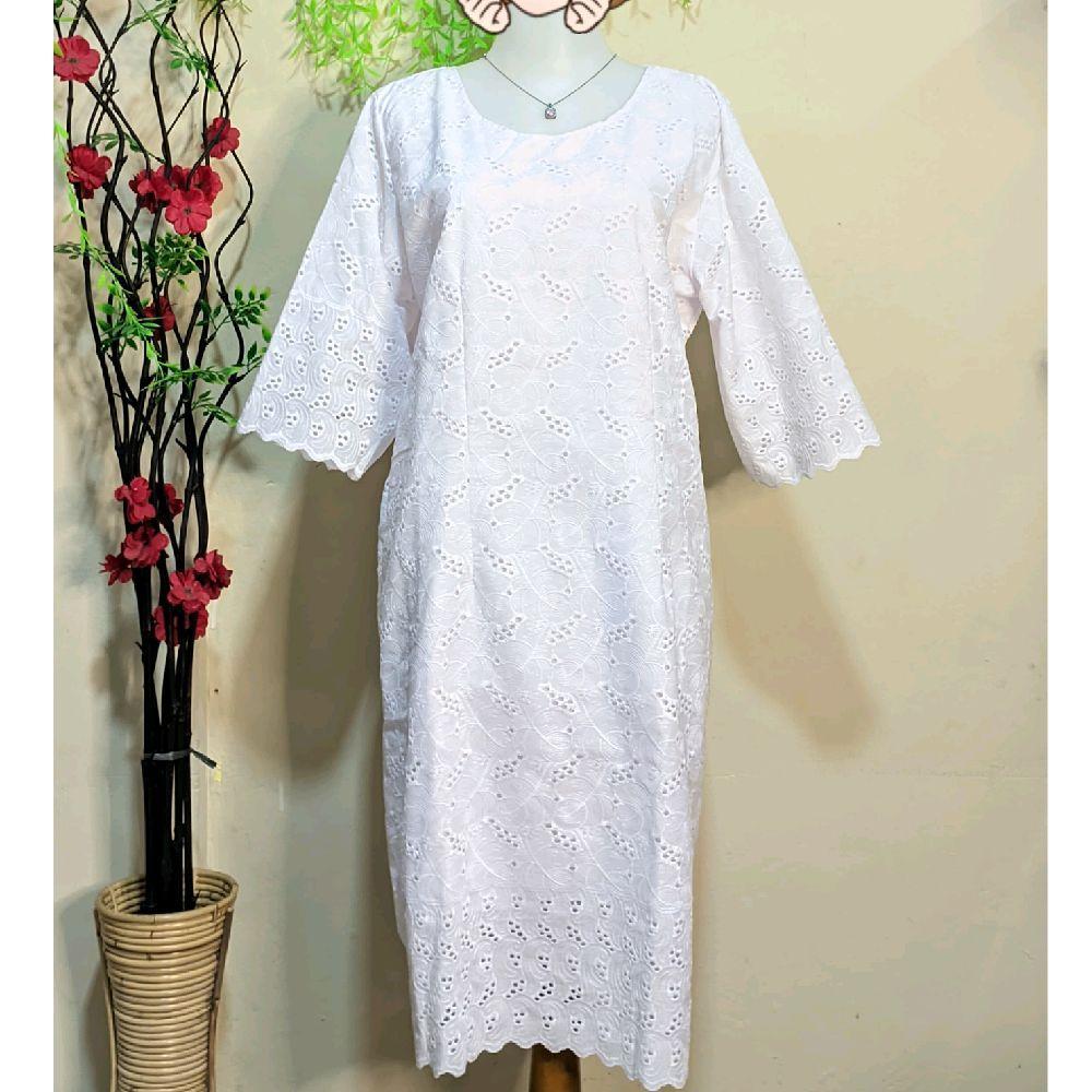 Dress Katun Bolong Putih Premium