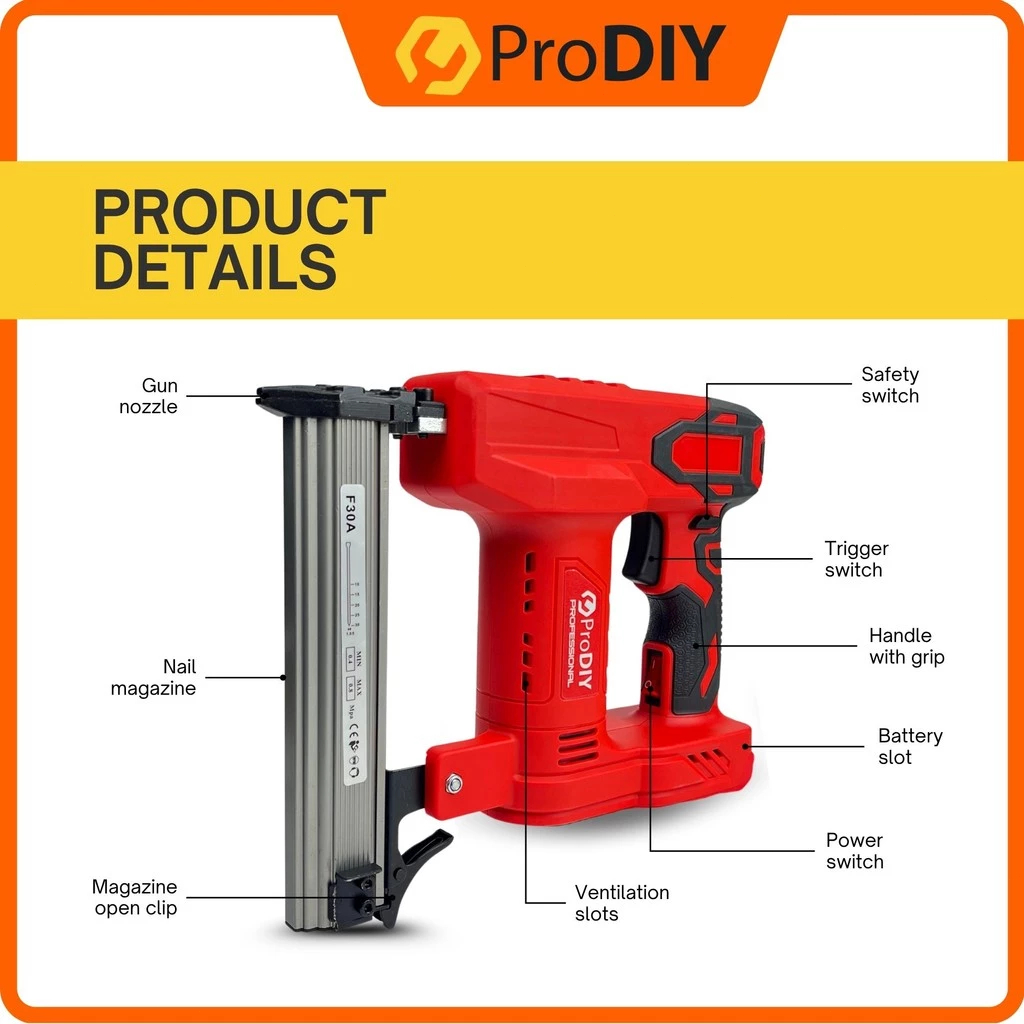 TYR Reaim Mesin paku tembak Pneumatic Nailer Gun Tracker Air Nail Gun Nailer Alat Paku Tembak