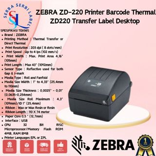 

ZEBRA ZD220 | ZD-220 Printer DirectThermalBarcode 4"inch203dpi74M-Printer Label Sticker Online ZD230