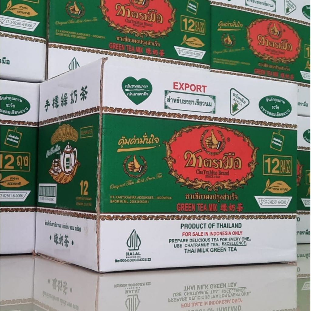 

Thai Green Tea Chatramue 200 gram 1 dus(isi 12 bungkus)