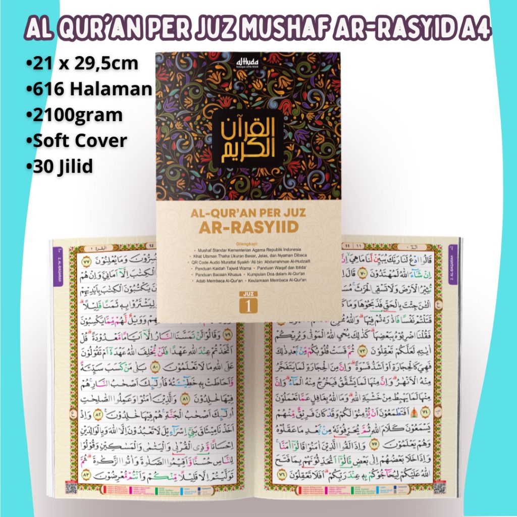 Al Quran Per Juz Mushaf Ar-Rasyid Ukuran Besar A4