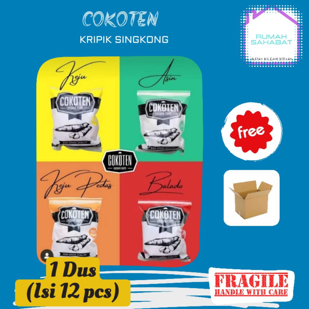 

Kripik singkong cokoten/cassava chips 1 dus isi 12pcs