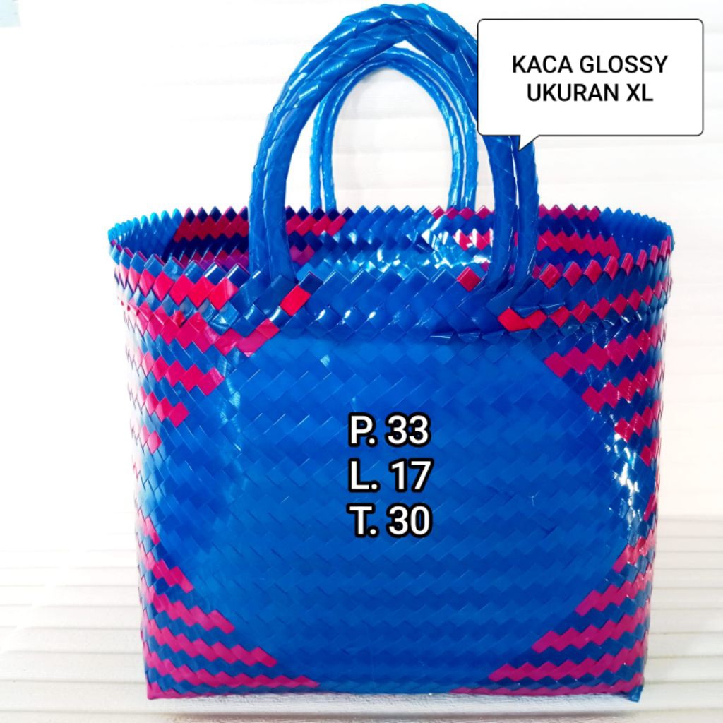 Tas anyaman glossy XL/tas belanja/tas wanita