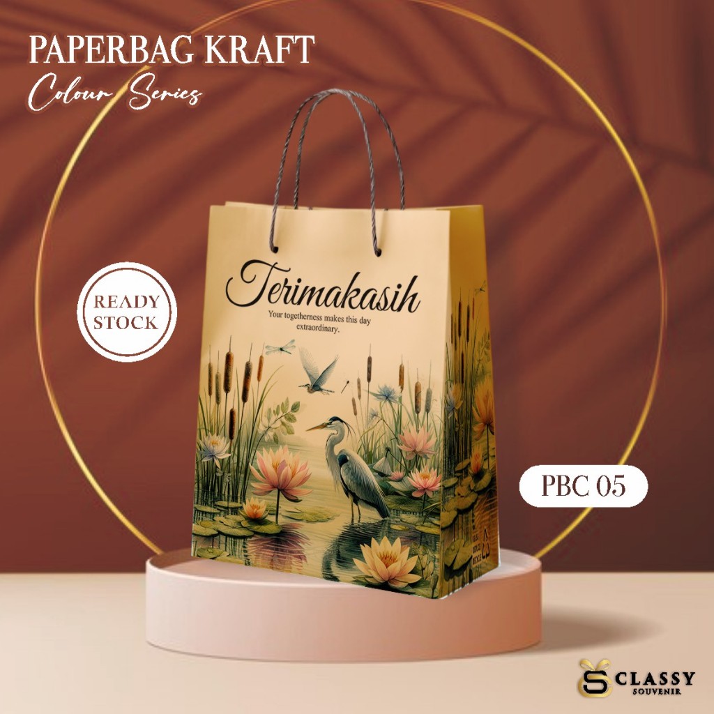 

[12 PCS] PAPERBAG PBC 05 MOTIF READY STOCK - TAS SOUVENIR PERNIKAHAN BAHAN KRAFT LUSINAN