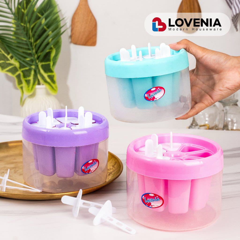 LOVENIA CETAKAN ES KRIM Stik DIY - Es Loli Lilin Jelly Mambo Pudding - Ice Cream Mould 8 Slot - Ceta