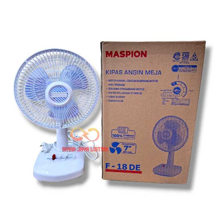 Maspion Desk Fan Kipas Angin Duduk 7 Inch Kipas Angin Meja 20W F-18 DE